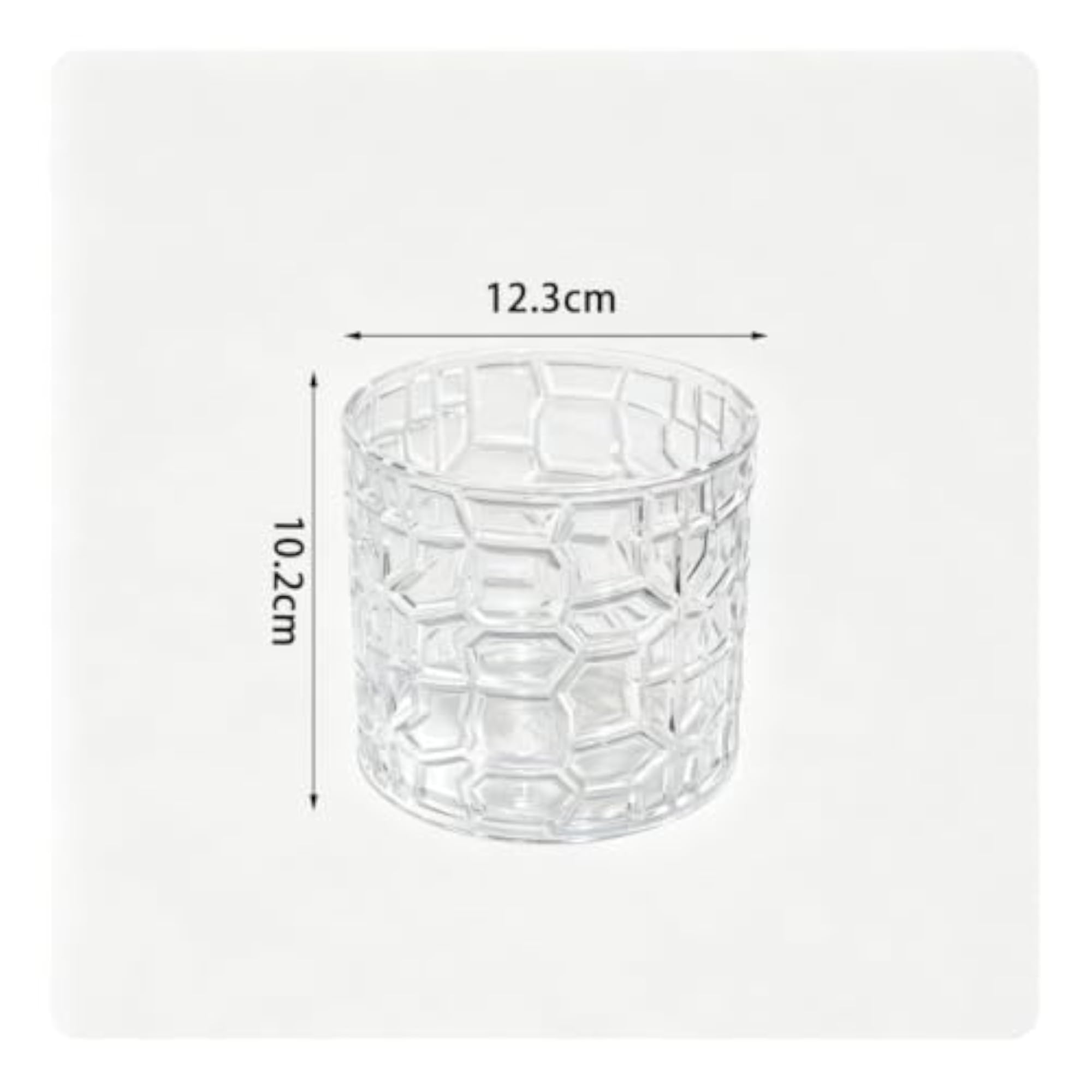 Cylindrical Acrylic Geometric Pattern Storage Cup for Makeup Brushes